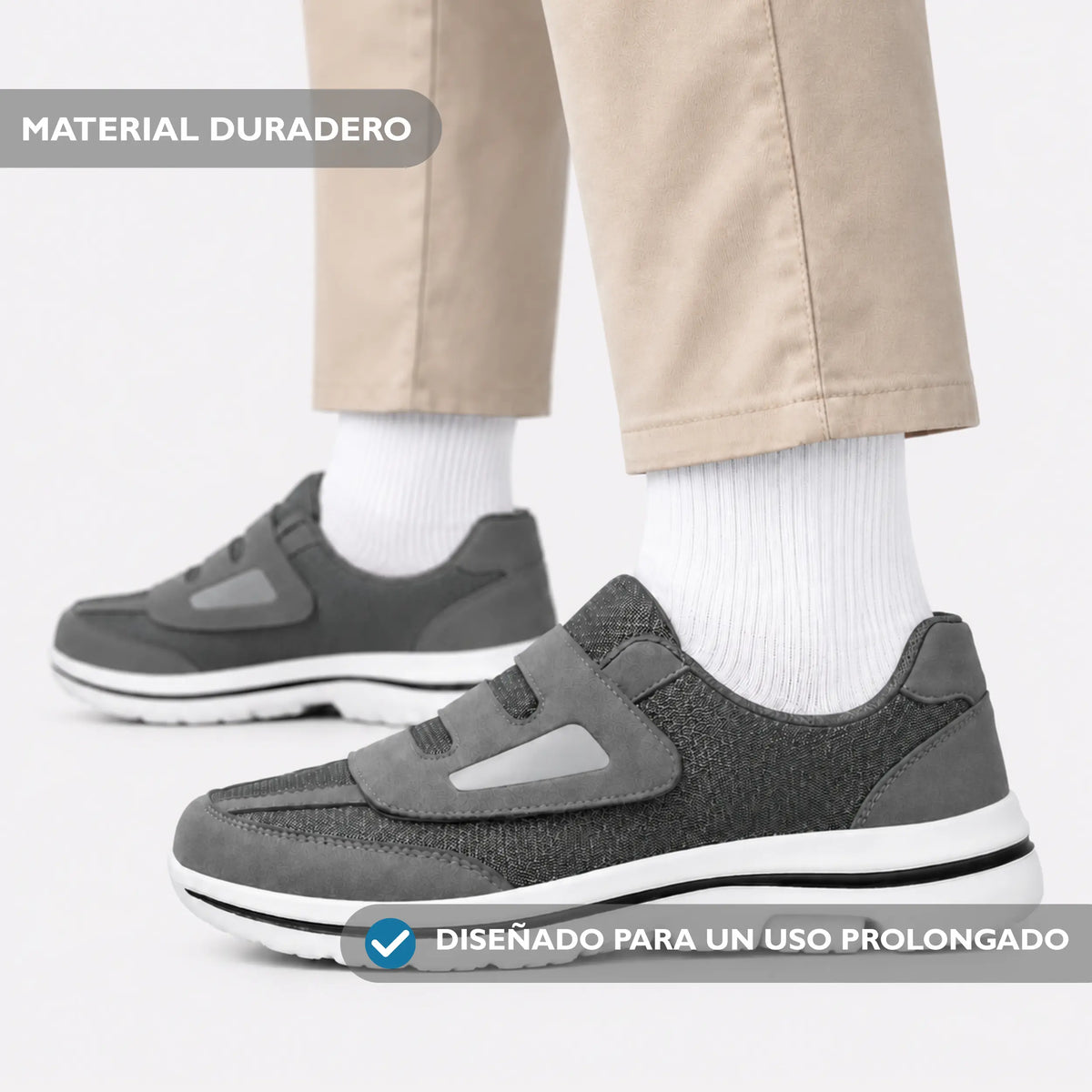 Zapatos Extra Anchos Mujer Hombre Velcro Malla Transpirable