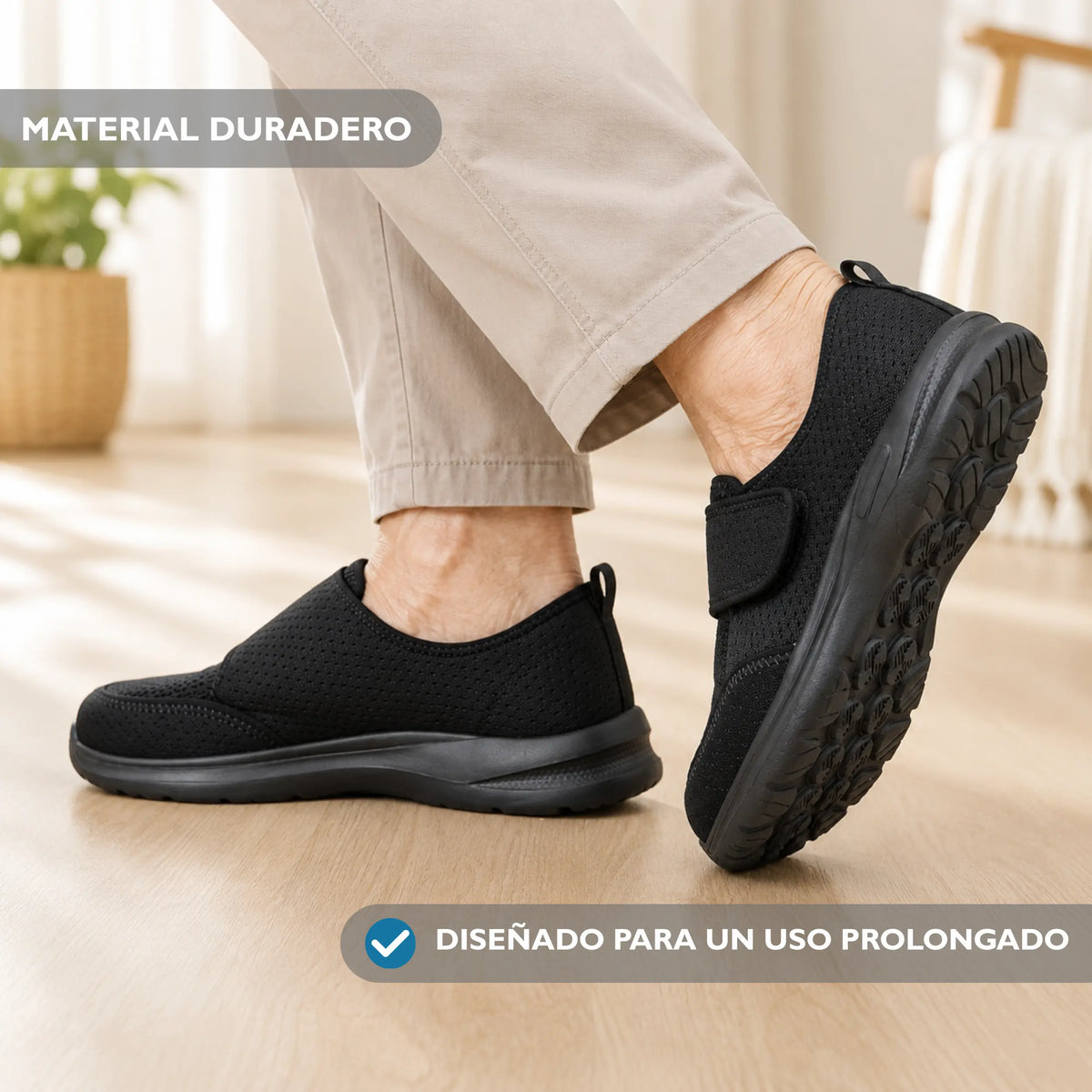 Zapatos Extra Anchos Mujer Hombre Velcro Pie Ancho